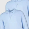 Blue Unisex Long Sleeve Polo Shirt 2 Pack 10 Years