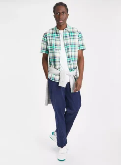 Blue Check Short Sleeve Oxford Shirt M