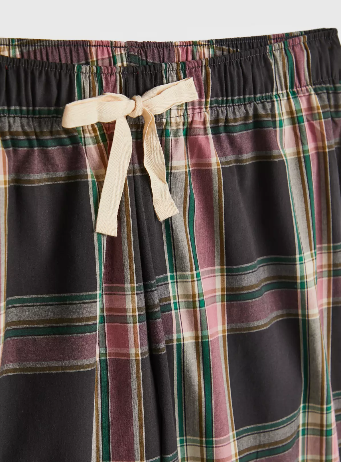 Pink T-Shirt & Brown Check Woven Pyjamas S 2 Pink T-Shirt & Brown Check Woven Pyjamas S - Image 2