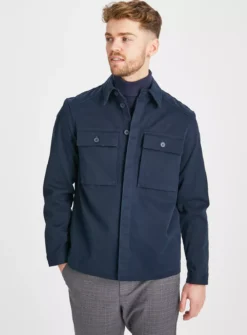 Navy Textured Shacket L -Simply Be Store tuc143512724 Navy R Z001A 1