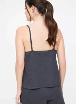 Black Ribbed Cami Pyjama TopXXL