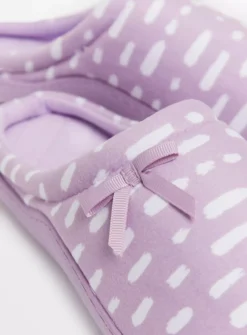 Lilac Stroke Print Padded Mule Slippers M -Simply Be Store tuc143763144 Lilac R Z003A