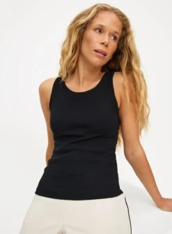 Cottonform™ Black Built-In Support Bra Vest Top6