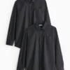 Black Slim Fit Long Sleeve Shirts 2 Pack 20
