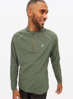 Tu Active Khaki Half Zip Long Sleeve Top XL