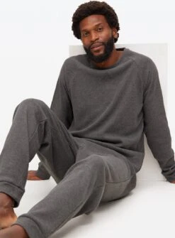 Grey Waffle Long Sleeve Pyjamas XL