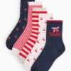 Cherry Printed Ankle Socks 5 Pack 4-8