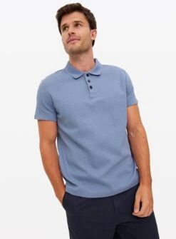 Grey Jacquard Polo Shirt XXL